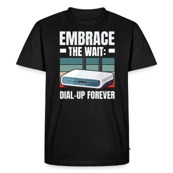 Dial Up Internet Connection 90's Computer Jokes - Men's Premium Organic T-Shirt - black - Front - Nico (187cm)