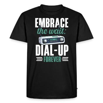 Dial Up Internet Connection 90's Computer Jokes - Men's Premium Organic T-Shirt - black - Front - Nico (187cm)