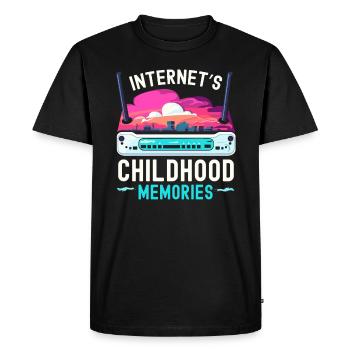Connexion Internet commutée Blagues informatiques des années 90 - T-shirt Premium bio Homme - noir - Devant - Nico (187cm)