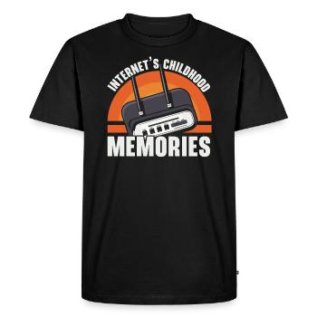Connexion Internet commutée Blagues informatiques des années 90 - T-shirt Premium bio Homme - noir - Devant - Nico (187cm)