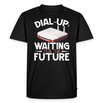 Dial Up Internet Connection 90's Computer Jokes - Men's Premium Organic T-Shirt - black - Front - Nico (187cm)