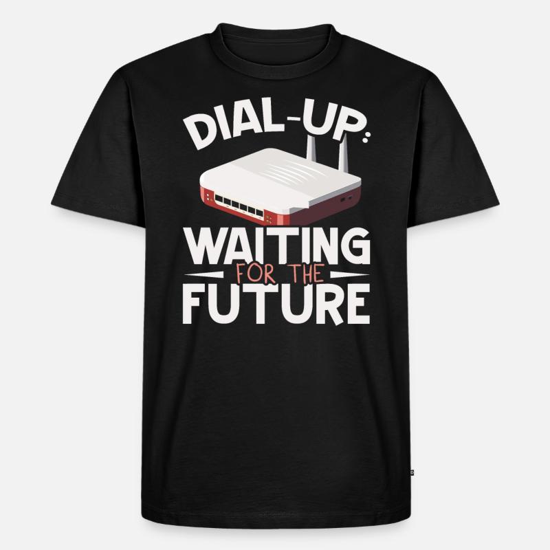 DFÜ-Internetverbindung 90er Computerwitze - Männer Premium Bio T-Shirt - Schwarz