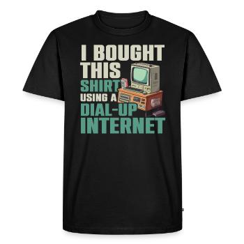 Dial Up Internet Connection 90's Computer Jokes - Men's Premium Organic T-Shirt - black - Front - Nico (187cm)
