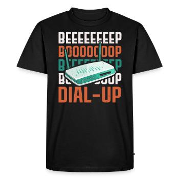 Dial Up Internet Connection 90's Computer Jokes - Men's Premium Organic T-Shirt - black - Front - Nico (187cm)