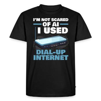 Dial Up Internet Connection 90's Computer Jokes - Men's Premium Organic T-Shirt - black - Front - Nico (187cm)