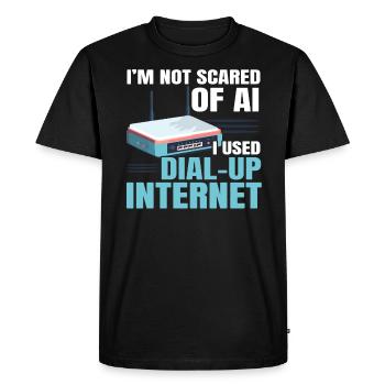 Dial Up Internet Connection 90's Computer Jokes - Men's Premium Organic T-Shirt - black - Front - Nico (187cm)