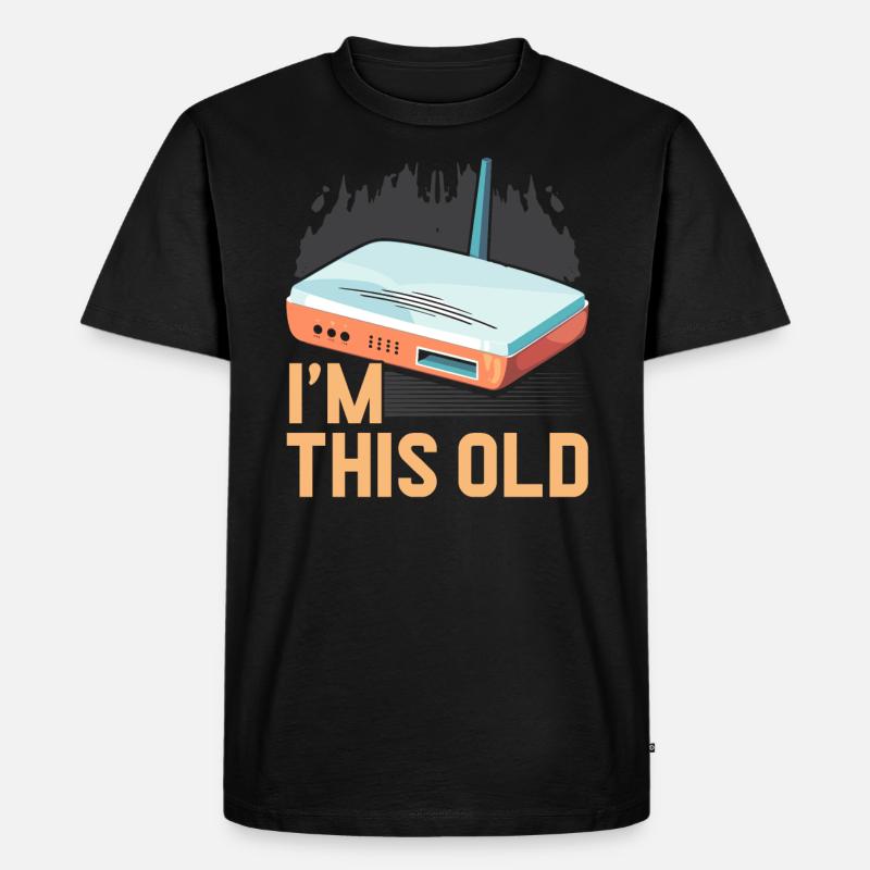 DFÜ-Internetverbindung 90er Computerwitze - Männer Premium Bio T-Shirt - Schwarz