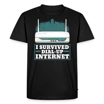 Dial Up Internet Connection 90's Computer Jokes - Men's Premium Organic T-Shirt - black - Front - Nico (187cm)