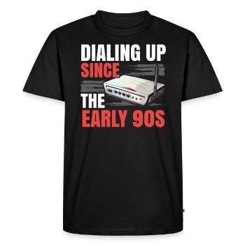 Dial Up Internet Connection 90's Computer Jokes - Men's Premium Organic T-Shirt - black - Front - Nico (187cm)