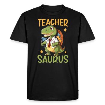 Dinosaur Teacher Paleontology Teaching Dino - Men's Premium Organic T-Shirt - black - Front - Nico (187cm)