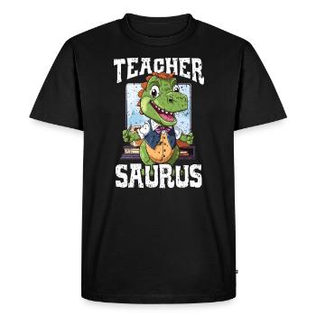 Dinosaur Teacher Paleontology Teaching Dino - Men's Premium Organic T-Shirt - black - Front - Nico (187cm)