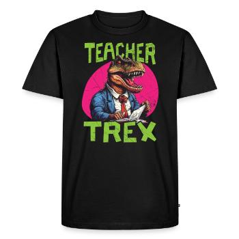 Dinosaur Teacher Paleontology Teaching Dino - Men's Premium Organic T-Shirt - black - Front - Nico (187cm)