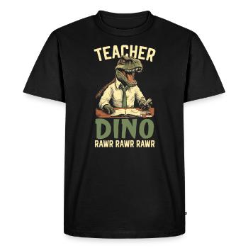 Dinosaur Teacher Paleontology Teaching Dino - Men's Premium Organic T-Shirt - black - Front - Nico (187cm)