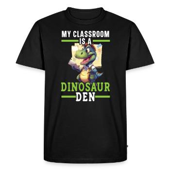 Dinosaur Teacher Paleontology Teaching Dino - Men's Premium Organic T-Shirt - black - Front - Nico (187cm)
