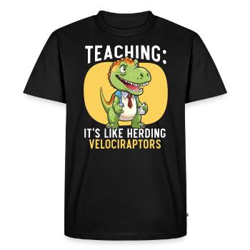 Dinosaur Teacher Paleontology Teaching Dino - Men's Premium Organic T-Shirt - black - Front - Nico (187cm)
