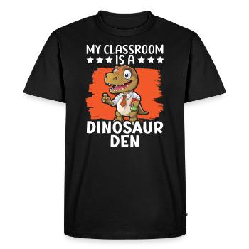 Dinosaur Teacher Paleontology Teaching Dino - Men's Premium Organic T-Shirt - black - Front - Nico (187cm)