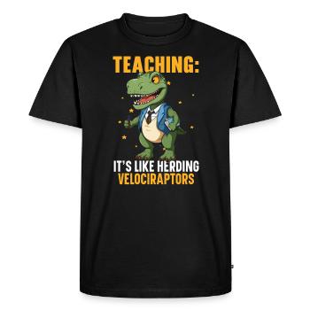 Dinosaur Teacher Paleontology Teaching Dino - Men's Premium Organic T-Shirt - black - Front - Nico (187cm)