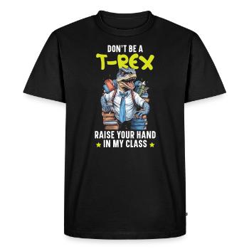 Dinosaur Teacher Paleontology Teaching Dino - Men's Premium Organic T-Shirt - black - Front - Nico (187cm)
