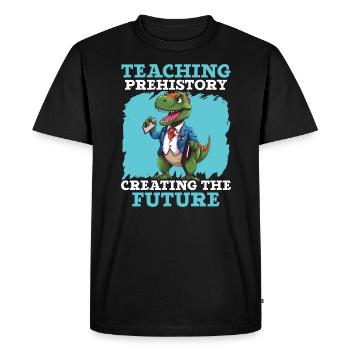 Dinosaur Teacher Paleontology Teaching Dino - Men's Premium Organic T-Shirt - black - Front - Nico (187cm)