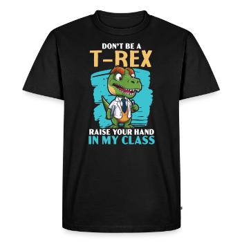 Dinosaur Teacher Paleontology Teaching Dino - Men's Premium Organic T-Shirt - black - Front - Nico (187cm)
