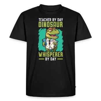 Dinosaur Teacher Paleontology Teaching Dino - Men's Premium Organic T-Shirt - black - Front - Nico (187cm)