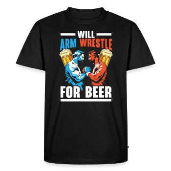 Arm Wrestling Trainer Arm Wrestler Wrist Wrestler - Men's Premium Organic T-Shirt - black - Front - Nico (187cm)