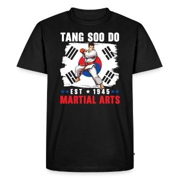 Tang Soo Do Karate Martial Arts Martial Artist - Men's Premium Organic T-Shirt - black - Front - Nico (187cm)