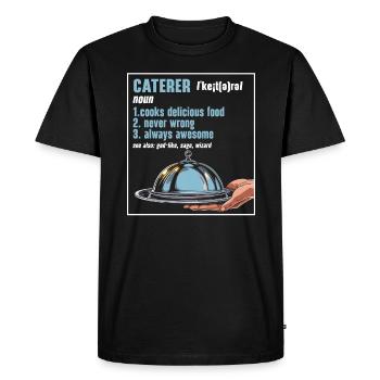Service traiteur Restauration Chef serveur - T-shirt Premium bio Homme - noir - Devant - Nico (187cm)