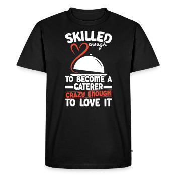Service traiteur Restauration Chef serveur - T-shirt Premium bio Homme - noir - Devant - Nico (187cm)