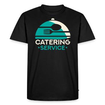 Service traiteur Traiteur Chef cuisinier Serveur - T-shirt Premium bio Homme - noir - Devant - Nico (187cm)