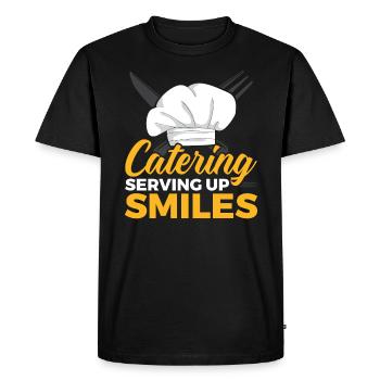 Service traiteur Restauration Chef serveur - T-shirt Premium bio Homme - noir - Devant - Nico (187cm)