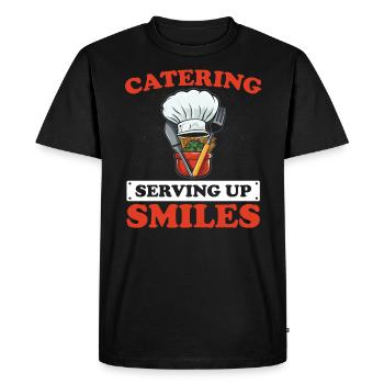 Service traiteur Restauration Chef serveur - T-shirt Premium bio Homme - noir - Devant - Nico (187cm)