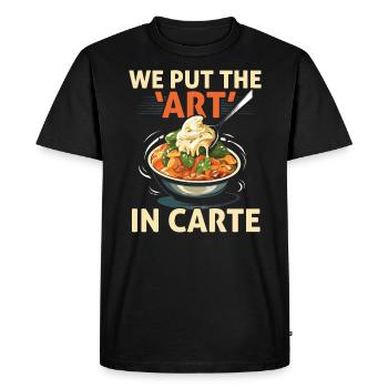 Service traiteur Restauration Chef serveur - T-shirt Premium bio Homme - noir - Devant - Nico (187cm)