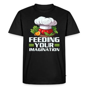 Service traiteur Restauration Chef serveur - T-shirt Premium bio Homme - noir - Devant - Nico (187cm)