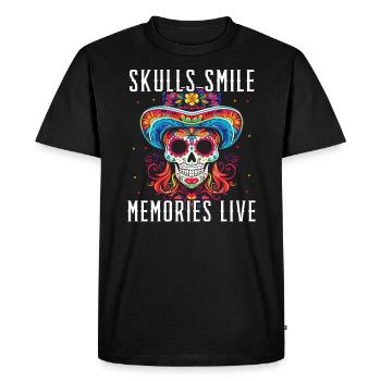 Dia De Los Muertos Sugar Skull Vacances mexicaines - T-shirt Premium bio Homme - noir - Devant - Nico (187cm)