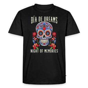 Dia De Los Muertos Sugar Skull Mexican Holiday - Men's Premium Organic T-Shirt - black - Front - Nico (187cm)
