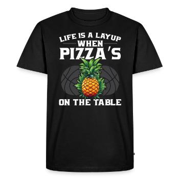 Pineapple Basketball Tropical Fruit Summer Sport - Men's Premium Organic T-Shirt - black - Front - Nico (187cm)
