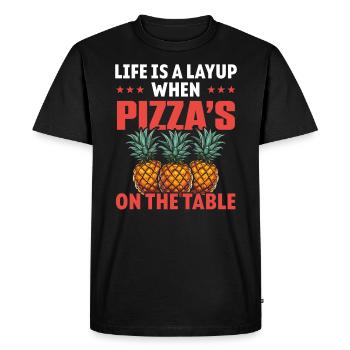 Pineapple Basketball Tropical Fruit Summer Sport - Men's Premium Organic T-Shirt - black - Front - Nico (187cm)