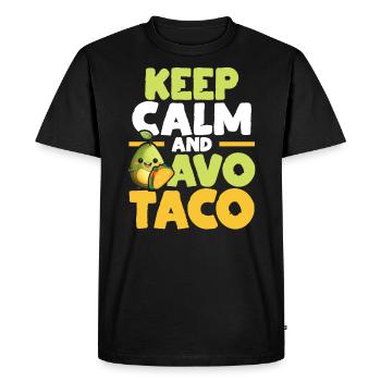 Avocado Taco Mexique Guacamole Lover Cinco De Mayo - T-shirt Premium bio Homme - noir - Devant - Nico (187cm)