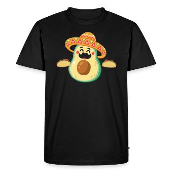 Avocado Taco Mexique Guacamole Lover Cinco De Mayo - T-shirt Premium bio Homme - noir - Devant - Nico (187cm)