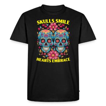 Dia De Los Muertos Sugar Skull Vacances mexicaines - T-shirt Premium bio Homme - noir - Devant - Nico (187cm)