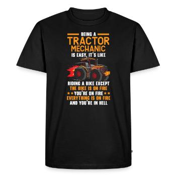 Tractor Mechanic Farm Tractor Repair Mechanical - Men's Premium Organic T-Shirt - black - Front - Nico (187cm)