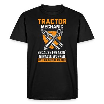 Tractor Mechanic Farm Tractor Repair Mechanical - Men's Premium Organic T-Shirt - black - Front - Nico (187cm)