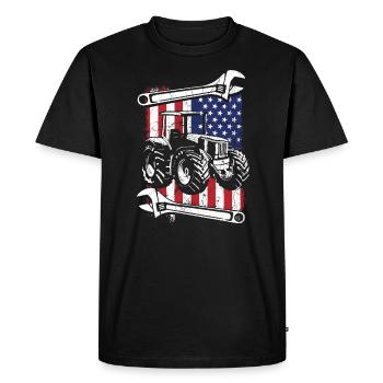 Tractor Mechanic Farm Tractor Repair Mechanical - Men's Premium Organic T-Shirt - black - Front - Nico (187cm)