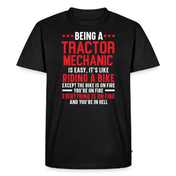 Tractor Mechanic Farm Tractor Repair Mechanical - Men's Premium Organic T-Shirt - black - Front - Nico (187cm)