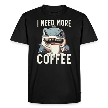Amateur de requin café Biologie marine Buveur de caféine - T-shirt Premium bio Homme - noir - Devant - Nico (187cm)