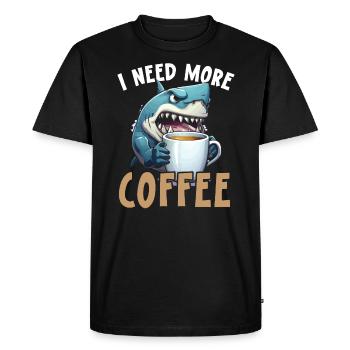 Amateur de requin café Biologie marine Buveur de caféine - T-shirt Premium bio Homme - noir - Devant - Nico (187cm)