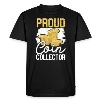 Collection de pièces numismate de collection de pièces - T-shirt Premium bio Homme - noir - Devant - Nico (187cm)