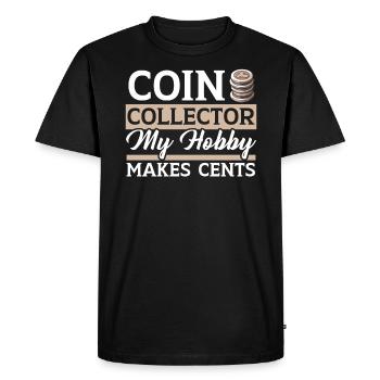 Coin Collector Numismatist Coin Collecting - Men's Premium Organic T-Shirt - black - Front - Nico (187cm)