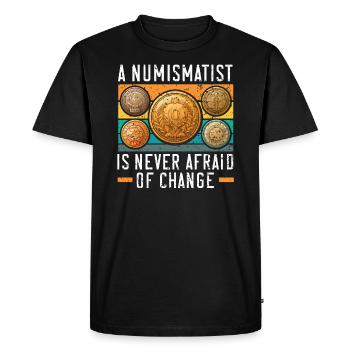Collection de pièces numismate de collection de pièces - T-shirt Premium bio Homme - noir - Devant - Nico (187cm)